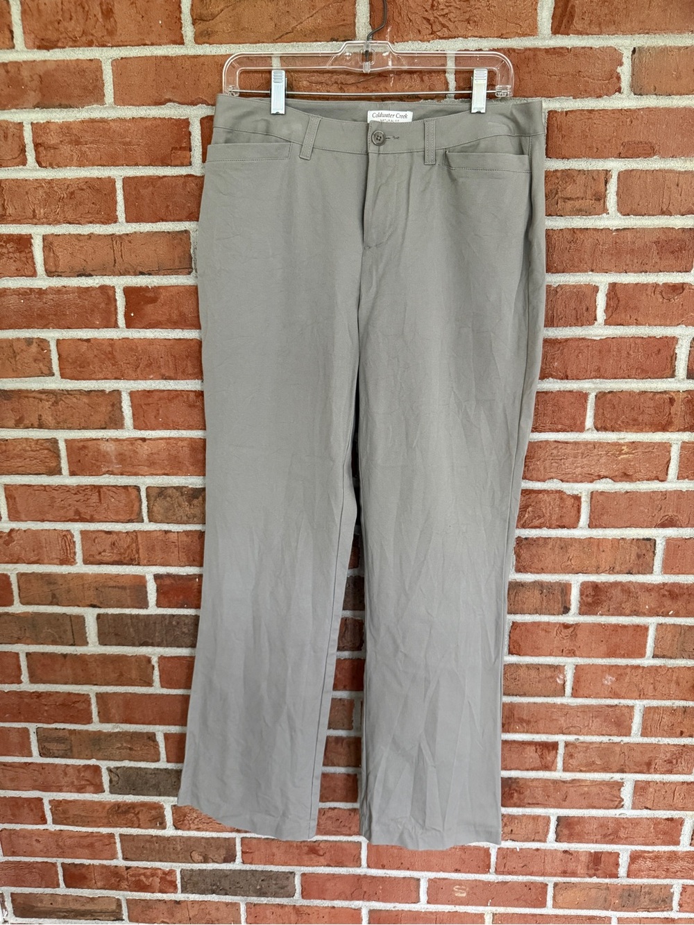 Coldwater Creek Women’s Straight-Leg Pants in Light Gray